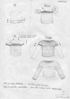 the instructions for how to make a sweater with an apron on top and a hat on the back