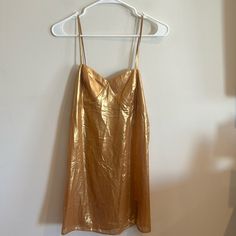 Gold Slip Dress Anthropologie Lightweight Small Retails For 98 Gold Sleeveless Mini Dress For Summer, Sleeveless Gold Mini Dress For Summer, Gold Fitted Sleeveless Slip Dress, Gold Sleeveless Mini Dress For Spring, Fitted Yellow Slip Dress For Night Out, Yellow Fitted Slip Dress For Party, Gold Mini Dress For Summer, Yellow Spaghetti Strap Dress For Night Out, Gold Dress For Summer Night Out