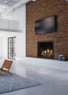 The Elevation X Series is Napoleon's premium offering in the traditional gas fireplace platform. The deeper set firebox creates a more authentic and impressive display of fire. The glowing ENDLESS EMBERS electric ember bed, coupled with the Ultra High Definition log sets, establish the most realistic experience that you are sure to love. Things don't get more premium than the Napoleon Traditional Elevation X 36 Direct Vent Gas Fireplace. Feature loaded with an electric ember bed with realistic glowing embers that are visible from every angle and an included heat circulating blower, this fireplace is beautiful form with high function. Nearly infinite design options include ultra high definition log options in beachy Driftwood, traditional Split Oak, and bright Birch. Several trim, decorativ Traditional Gas Fireplace, Traditional Elevation, Propane Gas Fireplace, Fireplace Feature, Glowing Embers, Direct Vent Gas Fireplace, Brick Decor, Oak Logs, Brick Paneling