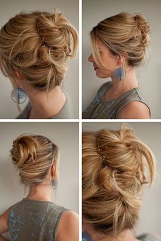 Love this up-do bun! Hair Romance, Twist Braid Hairstyles, Hair Affair, Top Knot