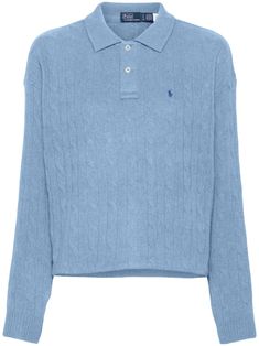 Polo Ralph Lauren Cable Knit Cashmere Jumper - Farfetch Ralph Lauren Womens Clothing Casual, Embroidered Denim Shirt, Ralph Lauren Womens Clothing, Ralph Lauren Cable Knit, Ralph Lauren Fall, Embroidered Polo Shirts, Polo Pony, Polo Ralph Lauren Women, Ralph Lauren Logo