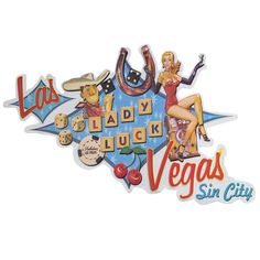 the las vegas sign is made up of letters and images that spell out las vegas