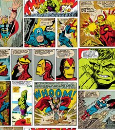 an old comic book page with many different images