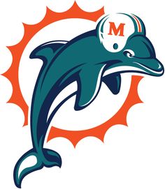 the miami dolphins logo on a white background