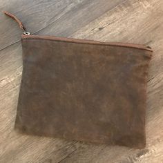 Beautiful Distressed Brown Leather Pouch. Versatile. Nwot. Brown Travel Clutch With Zipper Pocket, Brown Clutch With Zipper Pocket For Travel, Brown Travel Clutch With Zipper Closure, Brown Clutch With Zipper Closure For Travel, Brown Clutch With Zipper Pocket, Brown Everyday Pouch Clutch, Everyday Brown Pouch Clutch, Brown Clutch With Zipper For Everyday Use, Brown Everyday Clutch Pouch