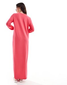 Vestidos de ASOS DESIGN Poco esfuerzo, gran recompensa Diseño liso Cuello redondo Manga corta Corte estándar Casual Long Sleeve Pink Kaftan, Relaxed Fit V-neck Maxi Dress For Loungewear, Pink Long Sleeve Kaftan For Beach Cover-up, Pink V-neck Maxi Dress For Loungewear, Pink Long Sleeve T-shirt For Loungewear, Converse Chuck Taylor White, Winter Party Dress, Long Sleeve Maxi, Dress Bra