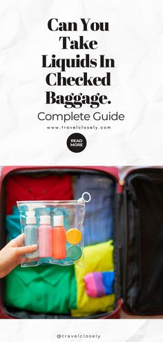 Travel Smart: How to Pack Liquids in Your Checked Bag.
  Discover the do’s and don’ts of packing liquids in checked baggage. From toiletries to alcohol, get all the information you need to travel with your favorite products without any worries. Happy travels. #TravelSmart #PackingGuide #LiquidsInLuggage Checked Baggage, Packing Guide, Checked Luggage, Happy Travels, Stuff To Do