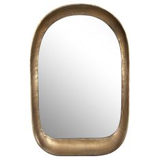 an oval shaped mirror is shown against a white background