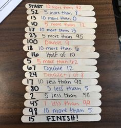 ten days of the week stickers are lined up on a wooden table with numbers