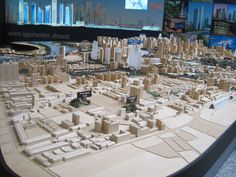 a model of a city is shown on display