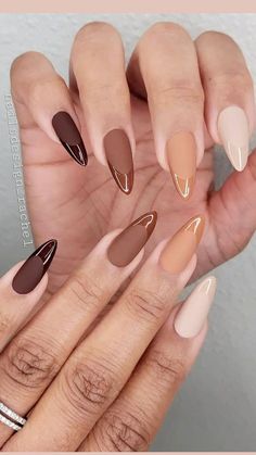 Taupe Nails, September Nails, Cute Nails For Fall, October Nails, Thanksgiving Nails, Nails 2023, Neutral Nails, Brown Nails, Classy Nails