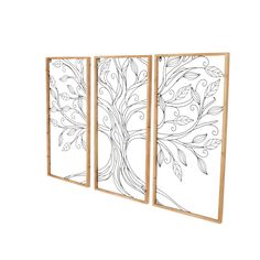 three wooden frames with decorative designs on them