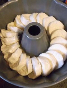 the bundt cake is ready to be baked in the oven and put into the pan