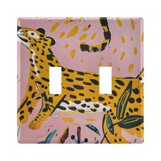 a light switch cover with a leopard on it