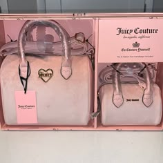 Juicy Couture Two Piece Purse Set, New And Never Used, Pink Diamond Velour Satchel Set Cute Shopping, Pink Cute Stuff, Juicy Purse, Juicy Couture Aesthetic Wallpaper, Mini Bags, Juicy Couture Clothes, Juicy Couture Bracelet, Juicy Couture Purse, Mushroom Jewelry