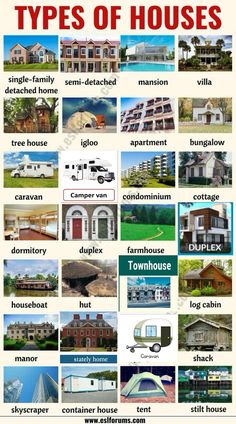 different types of houses and their names