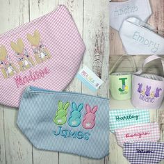 several personalized baby bibs and ones with name on them