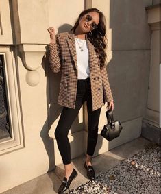 Checkered Blazer, Style Inspiration Fall, Outfit Trends, Urban Street Style, Casual Work Outfits, Work Outfits Women, Autumn Outfit, Professional Outfits