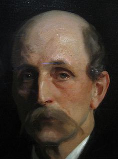 an oil painting of a man with a mustache