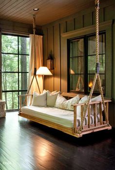 an image of a porch swing bed on pinterest