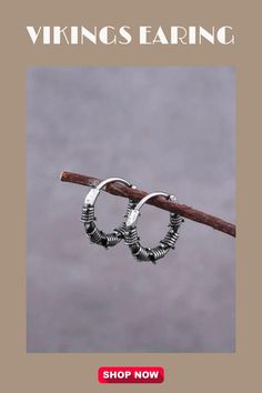 Vintage Minimalist Punk Small Hoop Viking Earrings Viking Earrings, Earrings Small Hoop, Ancient Runes, Small Hoop Earrings, Viking Style, Viking Jewelry, Men Model, Handcrafted Necklace, Earrings Minimalist