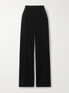 Proenza Schouler's 'Weyes' pants are as classic as they come. Designed to sit high on the waist, they're cut from smooth crepe and have elongating raised seams tracing the straight legs. Wear yours with anything from a simple tank to a collared shirt. Evening Pants With Pressed Crease And Full Length, Evening Full Length Pants With Pressed Crease, Luxury Full Length Bottoms For Evening, Luxury Full Length Evening Bottoms, Luxury High Waist Pants, Evening Full Length Bottoms With Belt Loops, Evening Bottoms With Belt Loops And Full Length, Full Length Evening Pants With Belt Loops, Sleek Full Length Wide Leg Pants With Belt Loops