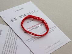 Kabbalah Red Bracelet 100% Baltic Sheep Wool String ! Couple bracelet of Fate. Set of 2 strings. No matter what happens in this life, what paths we may travel, we always have a red string connecting us to our twin flame. Nothing we do can break that. Twin flames are a union that is created in the spiritual world. Nothing in the human world can ever break it. DETAILS - lenght - 14 inc (35 cm) 100 % organic sheep wool - Together with a single sided greeting card with envelope! - Instruction includ Long Distance Bracelet, Long Distance Bracelets, Distance Bracelet, String Of Fate, Relationship Bracelets, Distance Bracelets, Red Bracelet, Couple Bracelet, Medical Bracelet