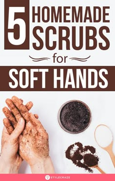 Exfoliating Hand Scrub Diy, How To Soften My Hands, Diy Hand Mask Dry Skin, How To Soften Hands Naturally, How To Make Hand Scrub, How To Make My Hands Softer, Homemade Hand Scrub Recipes, Homemade Hand Mask, Hands Mask Homemade