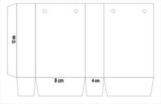 the front and back side of a paper box, with measurements for each piece in it