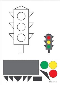 a traffic light and some other items to make it look like they are cut out