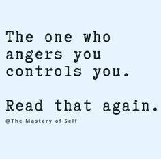 a quote that reads, the one who angers you controls you read that again