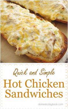 the cover of quick and simple hot chicken sandwiches