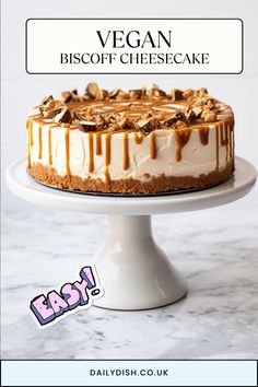 Vegan Biscoff Cheesecake Cheesecake Vegan, Biscoff Cheesecake, Biscoff Spread, Easy Puff Pastry, Easy Vegan Dessert, Gluten Free Cheesecake, Biscoff Cookies, Bake Cake