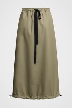 Skivarp Lightweight Skirt Aloe | STUTTERHEIM Lightweight Skirt, Long Rain Coat, Rain Protection, Skirt For Women, Waterproof Fabric, Dark Denim, Stockholm, Drawstring Waist, Maxi Skirt