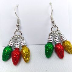 Miniature Christmas Lights Sparkly Colorful Festive Dangle Earrings Pierced New Miniature Christmas Lights Sparkly Colorful Festive Dangle Earrings Pierced New - J19 Inventory Christmas Lights Earrings, Multicolor Holiday Dangle Earrings, Multicolor Dangle Earrings For Holiday, Holiday Multicolor Earrings As A Gift, Holiday Multicolor Earrings Perfect For Gifts, Holiday Multicolor Earrings As Gift, Multicolor Earrings For Holiday Gifts, Multicolor Christmas Earrings, Christmas Light Earrings