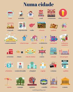 the spanish language poster shows different types of food and drink in various languages, including