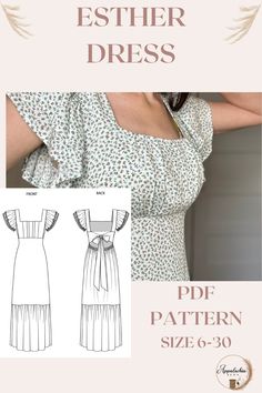 an image of a woman's dress sewing pattern