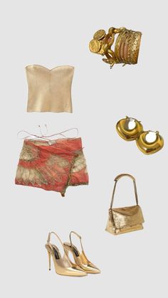 Tropical New Years Eve Outfit, Italian Club Outfit, Gold And White Outfits For Women, Miami Festival Outfits, Resort Wear Outfit Ideas, Miami Outfits Night Club, Girls Clubbing Outfits, Miami Night Outfit, Outfit Ideas Mini Skirt