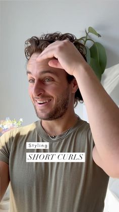 How To Style Guys Curly Hair, How To Curl Mens Short Hair, Hairstyles For Guys With Curly Hair, How To Style Wavy Hair Men, Mens Curly Hair Routine, Curly Hair Routine For Men, Men Curly Hair Routine, Wavy Hair Routine Men, How To Style Mens Curly Hair