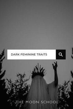 the moon school cover art for dark feminine treats, featuring an image of a woman with her hands in the air