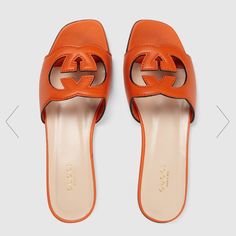 Brand New . Never Worn Would Like Another Color Receipt Can Be Provided Gucci Flat Sandals With Removable Insole, Gucci Flat Sandals With Leather Sole, Designer Orange Sandals With Round Toe, Shoes Gucci, Gucci Shoes, Color Orange, Women's Shoes Sandals, Limited Time, Shoes Sandals