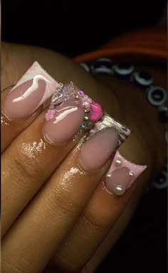 Short Junk Nails, Junk Nails, Acrylic Nail Set, Duck Nails, Drip Nails