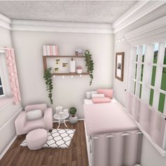 Room Ideas Aesthetic Bloxburg, Bloxburg Room Ideas Aesthetic Bedroom, Aesthetic Bedroom Bloxburg, Bloxburg Room Ideas Aesthetic, Apartment Loft Ideas, Modern Farmhouse Layout, Tiktok Bedroom, Aesthetic Bloxburg