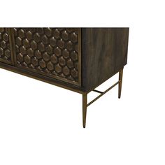 the sideboard is made out of wood and has an intricate design on it's sides