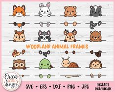 woodland animal frames svg files