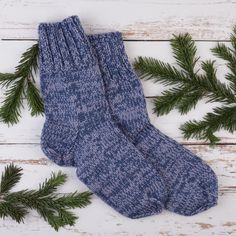 Wrap your feet in warmth and style with these hand-knitted blue socks! Crafted with care from high-quality yarn, these socks are designed to offer both softness and durability. Material: 100% Wool / Cotton (specify exact material) Color: Soft blue - a soothing shade of tranquility and elegance Sizes: Available in various sizes (specify available sizes) Care Instructions: Hand wash recommended to maintain shape and softness Each pair is lovingly handmade, making them a one-of-a-kind gift for anyo Blue Socks, Cozy Socks, Wool Socks, Handmade Charms, Blue Wool, Comforters Cozy, Blankets & Throws, Hand Knitting, Blankets