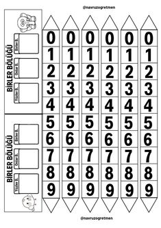 the printable number chart for children to learn numbers and place them in their homes