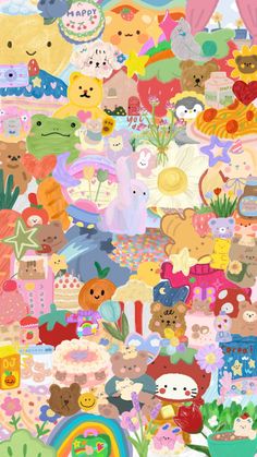 an image of many different kinds of teddy bears and other things in the background, all grouped together