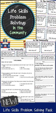 the life skills poster with text that says, life skills problem solver in the community