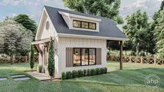 a small house with a porch and covered patio